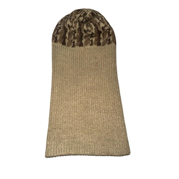 Vintage Ski Mask Robber Knit Balaclava Full Face Beanie 70s 80s Brown Orange - Picture 4 of 9